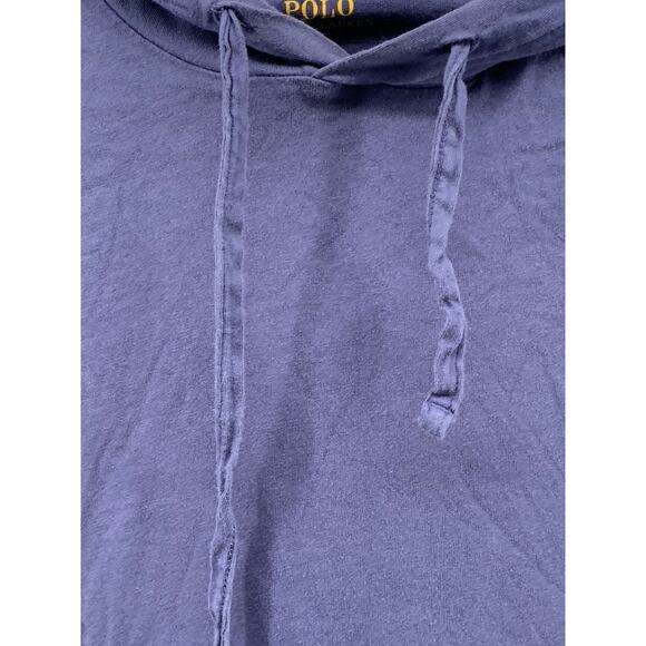 POLO RALPH LAUREN Men's Vintage Navy Blue Hooded Long Sleeve Sweatshirt SZ M - Picture 5 of 11